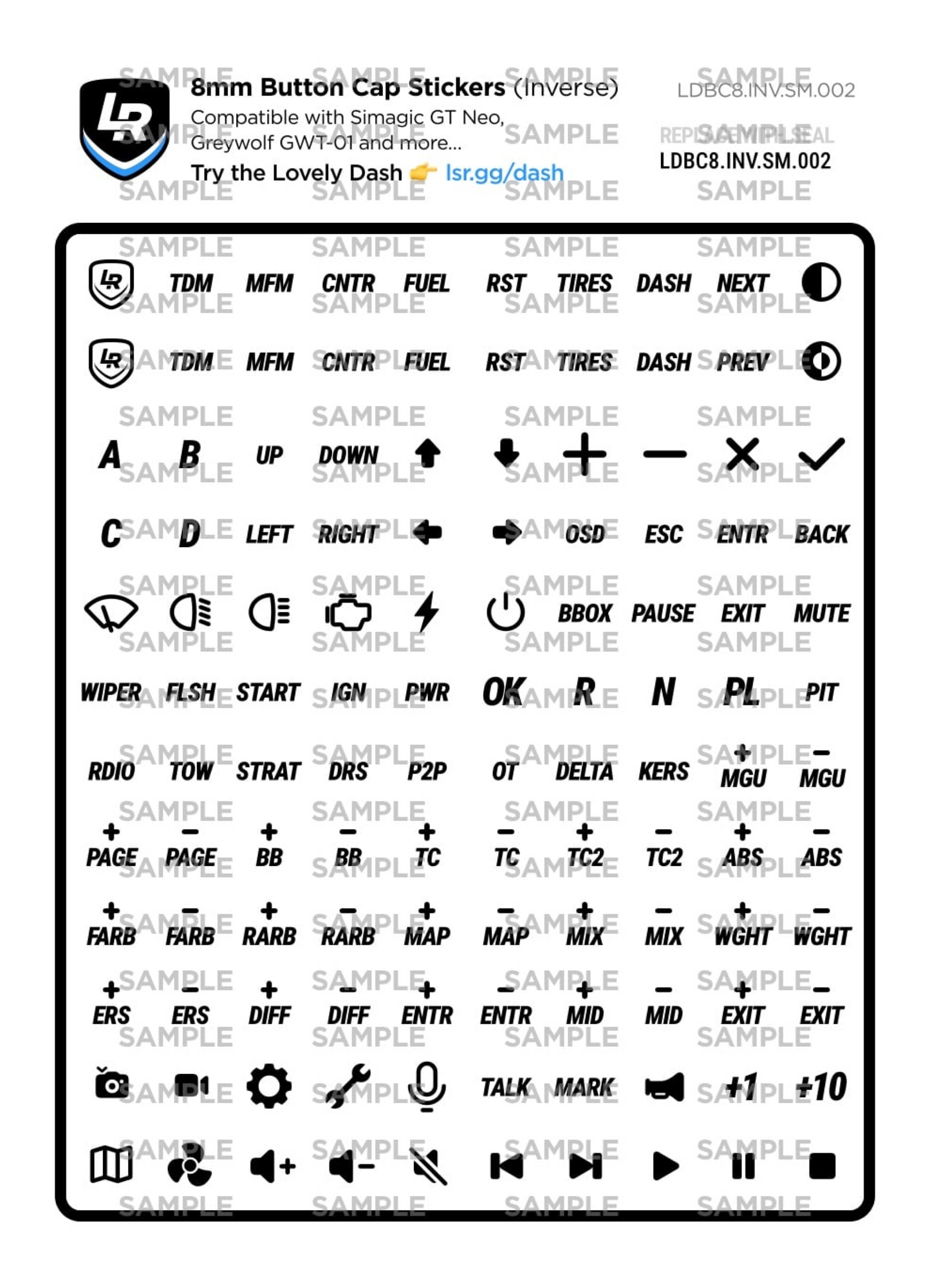 Simagic GT Neo Sticker Bundle