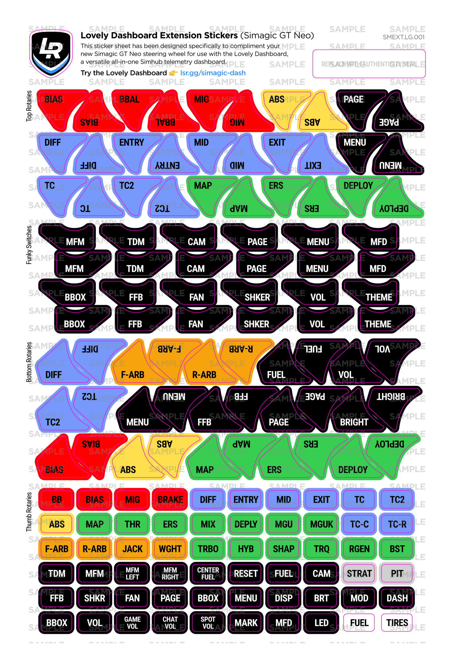 Simagic GT Neo Sticker Bundle