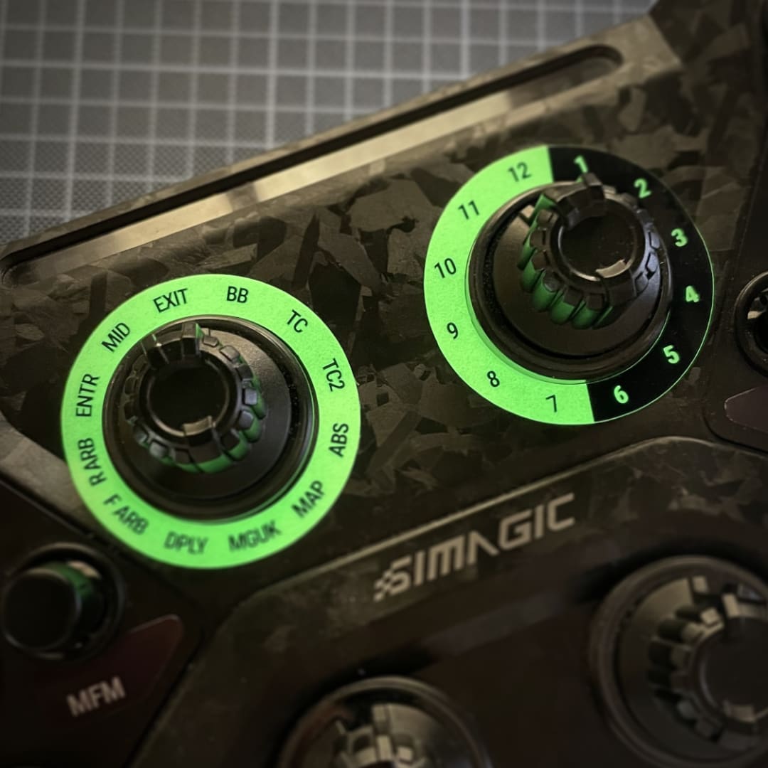 12 Segment Glow in the Dark Custom Dials (Simagic GT Neo)