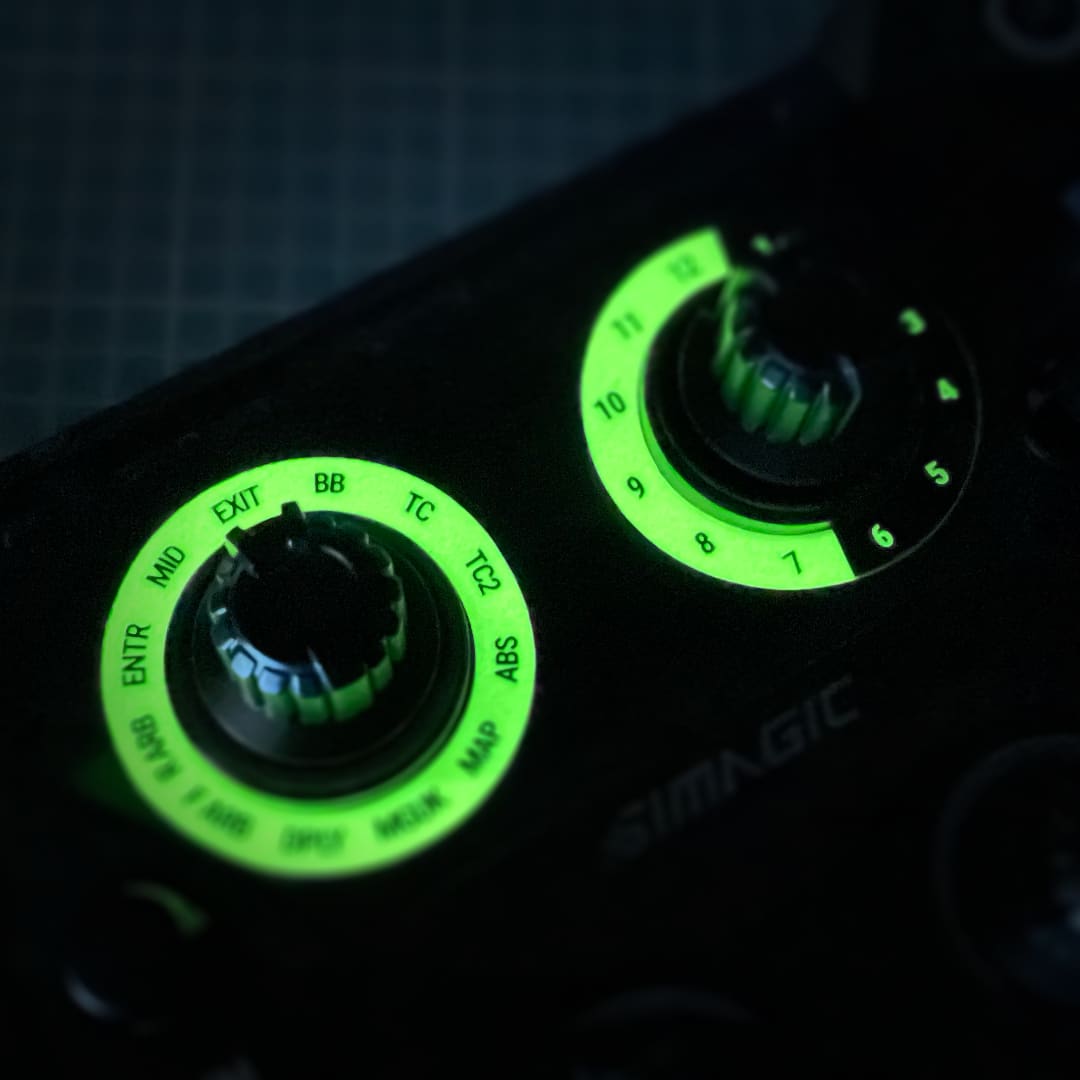 12 Segment Glow in the Dark Custom Dials (Simagic GT Neo)