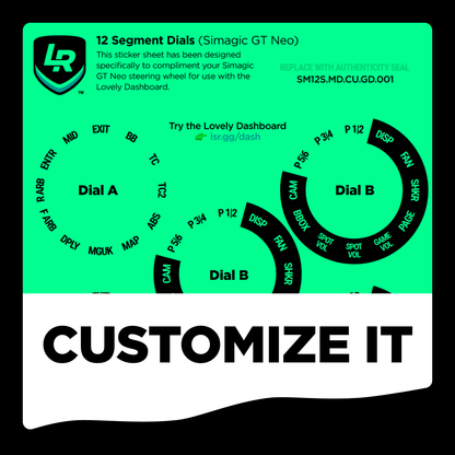 12 Segment Glow in the Dark Custom Dials (Simagic GT Neo)