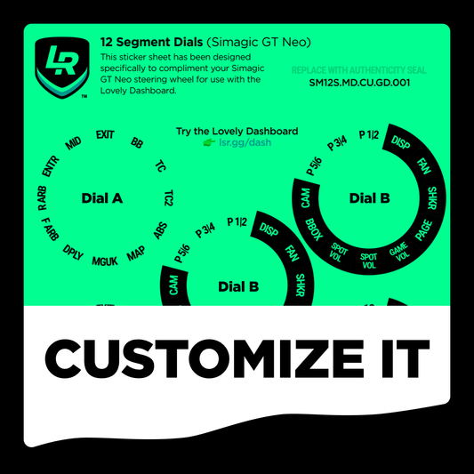 12 Segment Glow in the Dark Custom Dials (Simagic GT Neo)