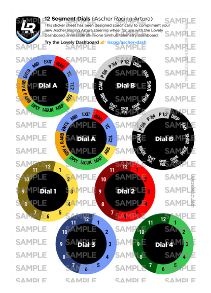 12 Segment Custom Dials Only (Ascher Racing Artura)