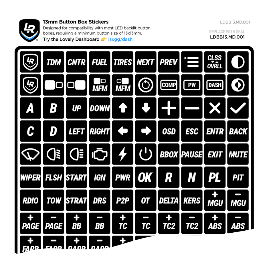 Button Box Stickers For Numeric Keyboard Stickers – Lovely Sim Racing