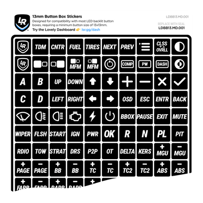 13mm Button Box Stickers