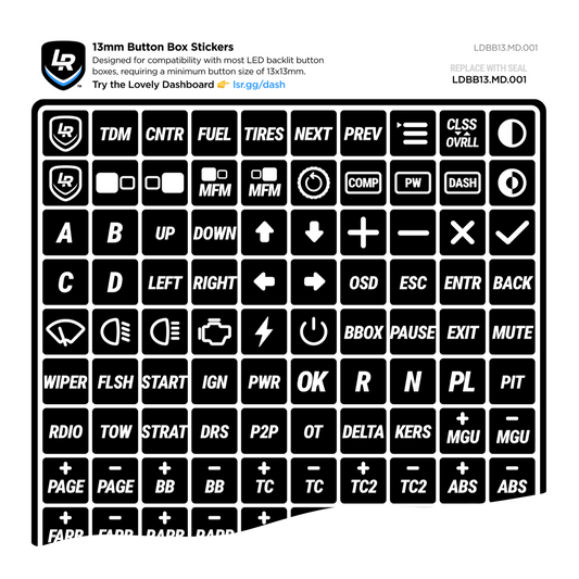 13mm Button Box Stickers