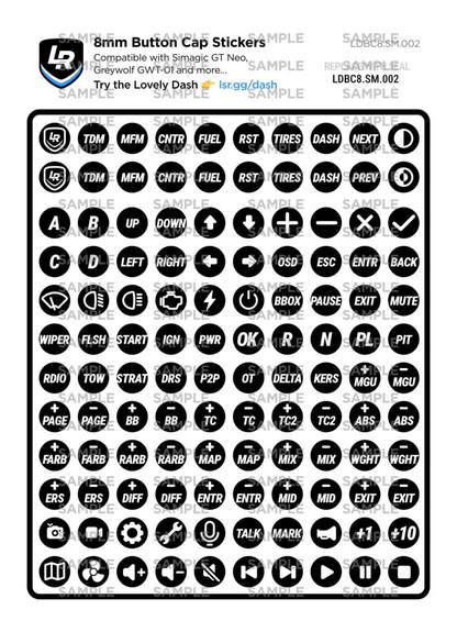 8mm Button Cap Stickers