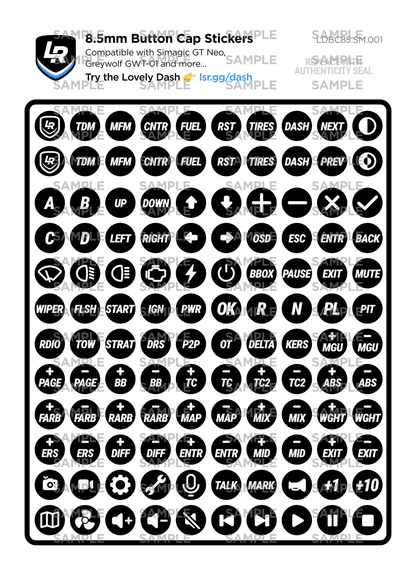 8.5mm Button Cap Stickers