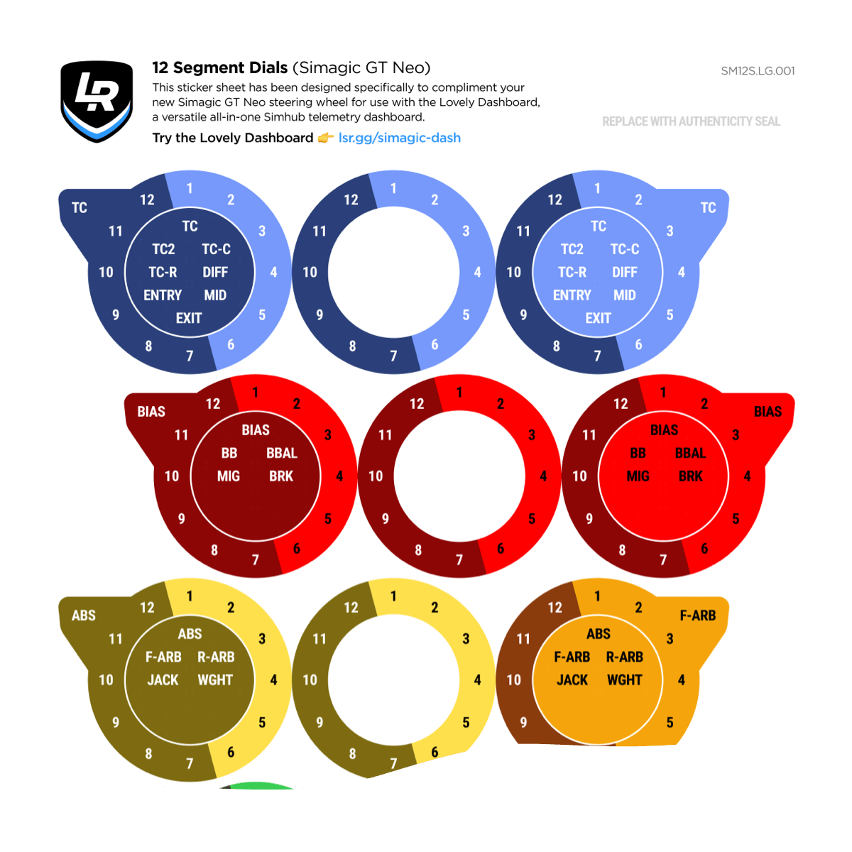 12 Segment Positional Dials (Simagic GT Neo)